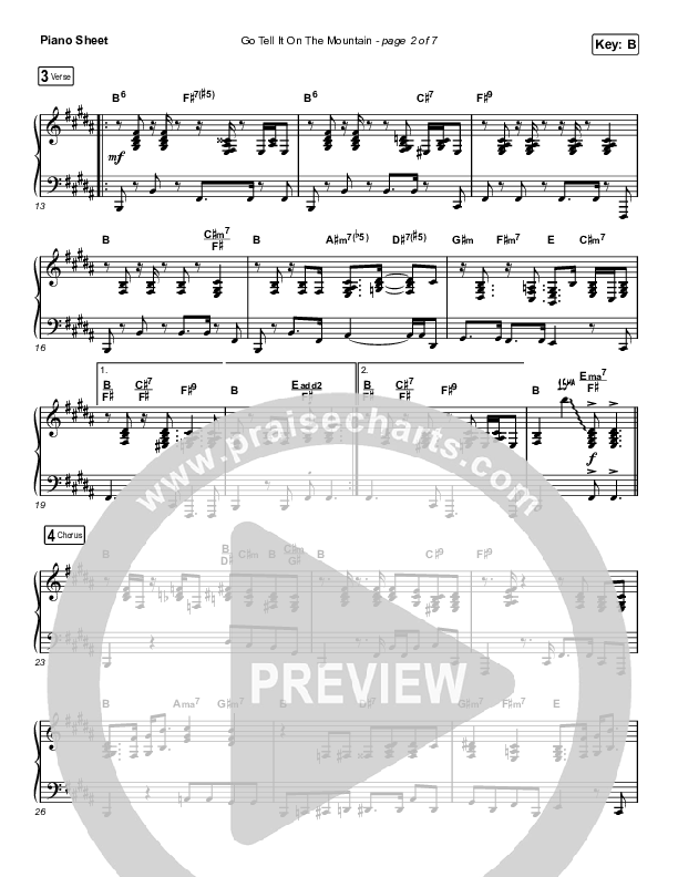 Go Tell It On The Mountain (Choral Anthem SATB) Piano Sheet (Arr. Luke Gambill / Maverick City Music / Melvin Chrispell III / Chandler Moore)