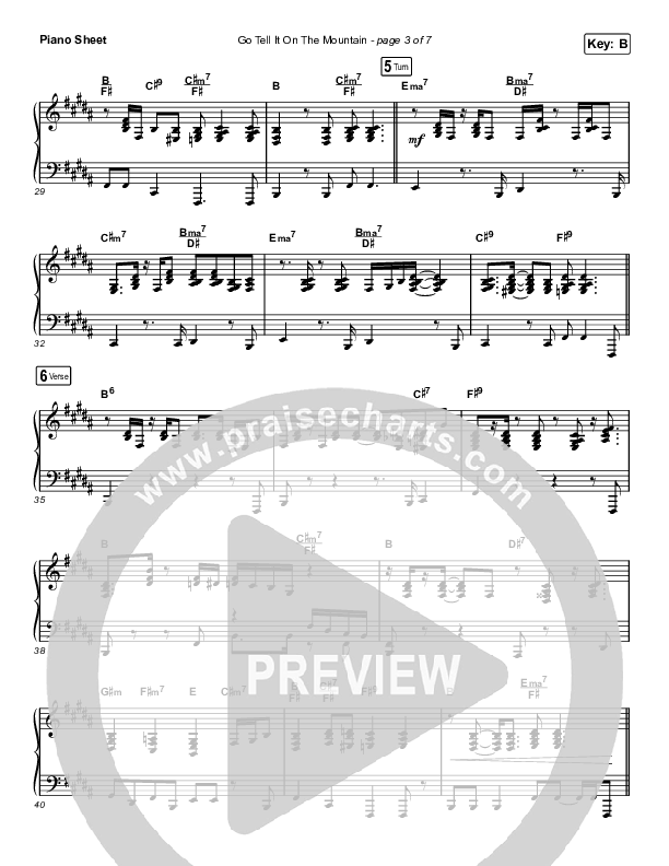 Go Tell It On The Mountain (Choral Anthem SATB) Piano Sheet (Arr. Luke Gambill / Maverick City Music / Melvin Chrispell III / Chandler Moore)