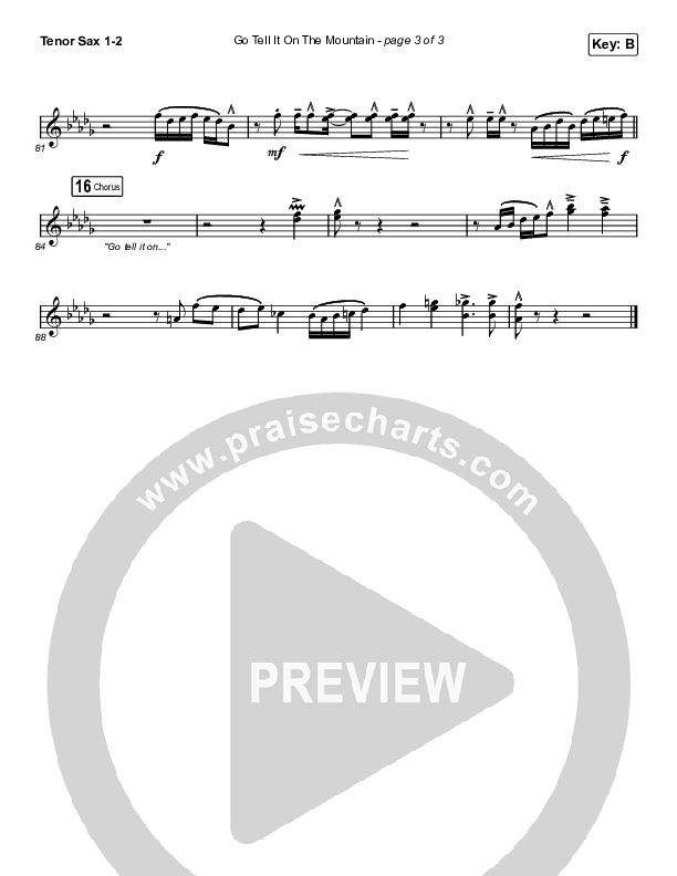 Go Tell It On The Mountain (Choral Anthem SATB) Tenor Sax 1/2 (Arr. Luke Gambill / Maverick City Music / Melvin Chrispell III / Chandler Moore)