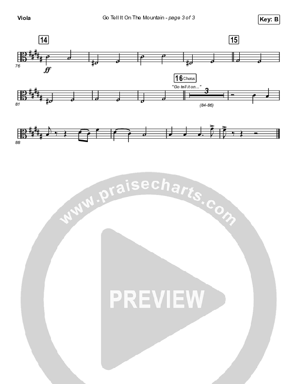Go Tell It On The Mountain (Choral Anthem SATB) Viola (Arr. Luke Gambill / Maverick City Music / Melvin Chrispell III / Chandler Moore)