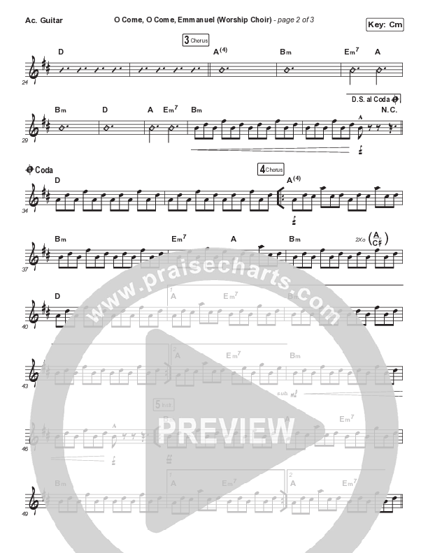 O Come O Come Emmanuel (Choral Anthem SATB) Acoustic Guitar (Arr. Luke Gambill / for KING & COUNTRY)