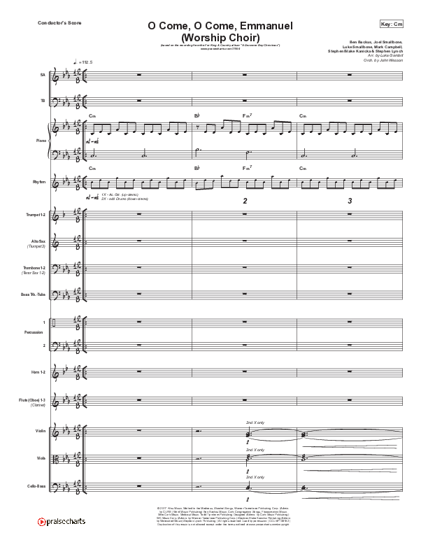O Come O Come Emmanuel (Choral Anthem SATB) Conductor's Score (Arr. Luke Gambill / for KING & COUNTRY)