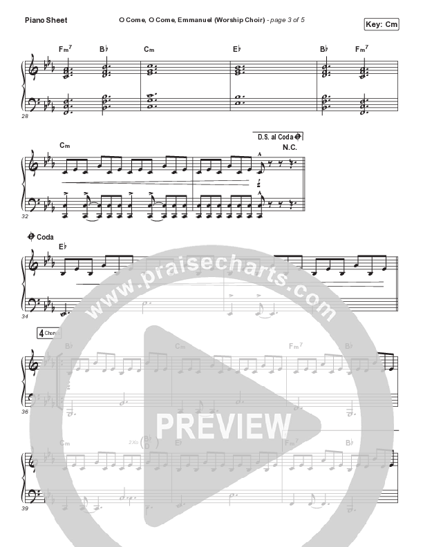 O Come O Come Emmanuel (Choral Anthem SATB) Piano Sheet (Arr. Luke Gambill / for KING & COUNTRY)
