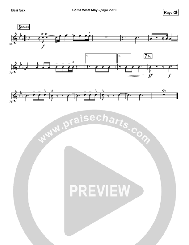Come What May (Choral Anthem SATB) Bari Sax (We Are Messengers / Arr. Luke Gambill)