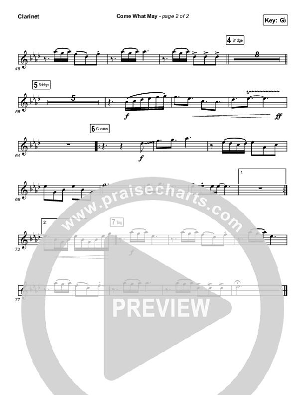 Come What May (Choral Anthem SATB) Clarinet (We Are Messengers / Arr. Luke Gambill)