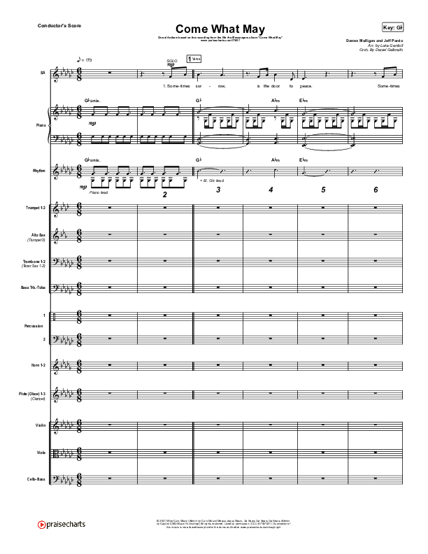 Come What May (Choral Anthem SATB) Orchestration (We Are Messengers / Arr. Luke Gambill)