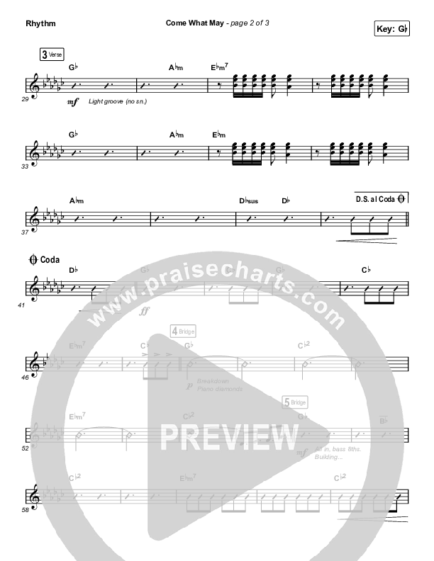 Come What May (Choral Anthem SATB) Rhythm Chart (We Are Messengers / Arr. Luke Gambill)