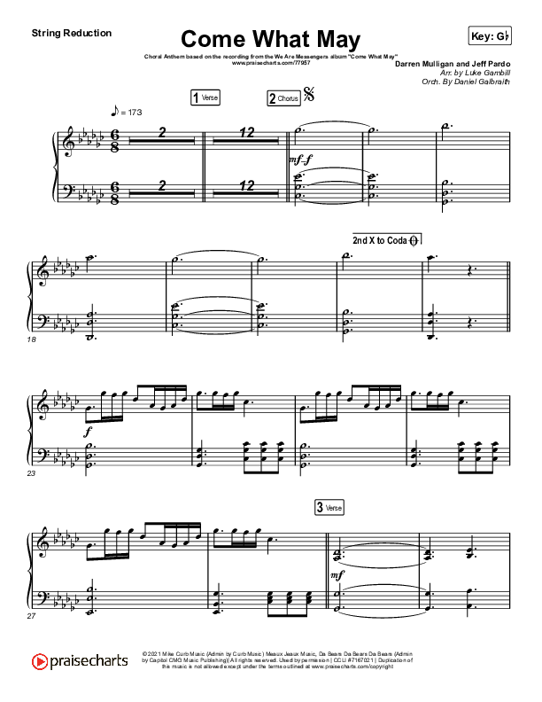 Come What May (Choral Anthem SATB) String Reduction (We Are Messengers / Arr. Luke Gambill)