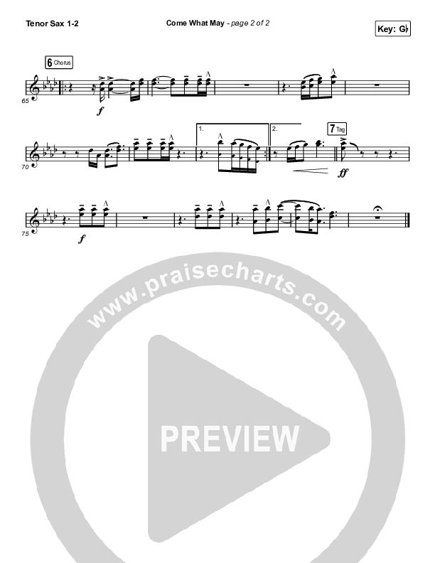 Come What May (Choral Anthem SATB) Tenor Sax 1/2 (We Are Messengers / Arr. Luke Gambill)