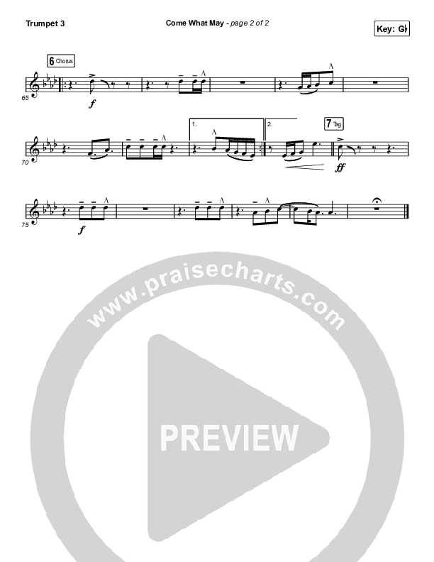 Come What May (Choral Anthem SATB) Trumpet 3 (We Are Messengers / Arr. Luke Gambill)