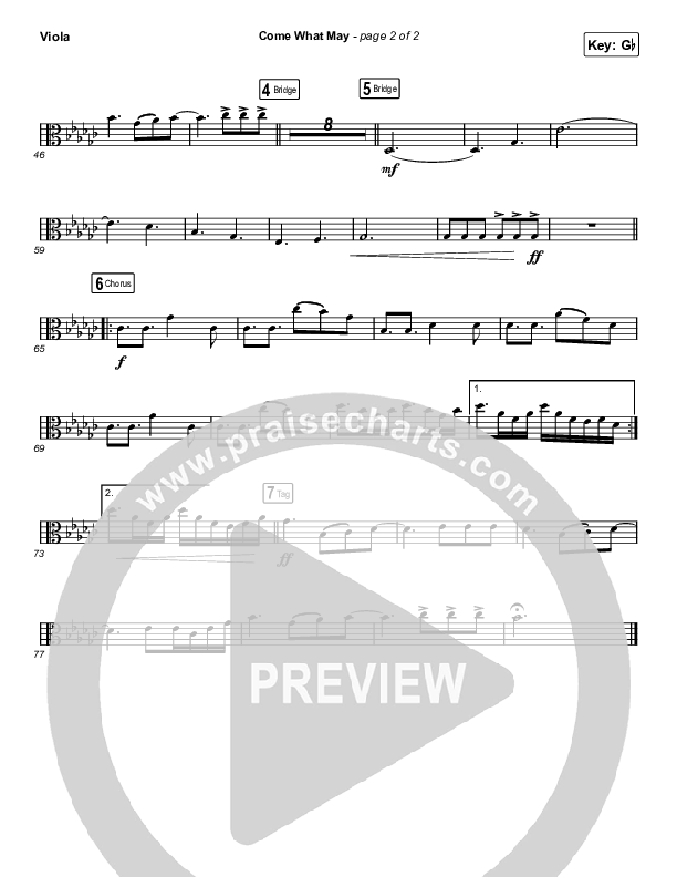 Come What May (Choral Anthem SATB) Viola (We Are Messengers / Arr. Luke Gambill)