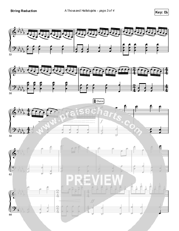 A Thousand Hallelujahs (Choral Anthem SATB) String Reduction (Brooke Ligertwood / Arr. Luke Gambill)