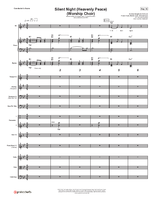 Silent Night (Heavenly Peace) (Choral Anthem SATB) Conductor's Score (Arr. Luke Gambill / We The Kingdom / Dante Bowe / Maverick City Music)