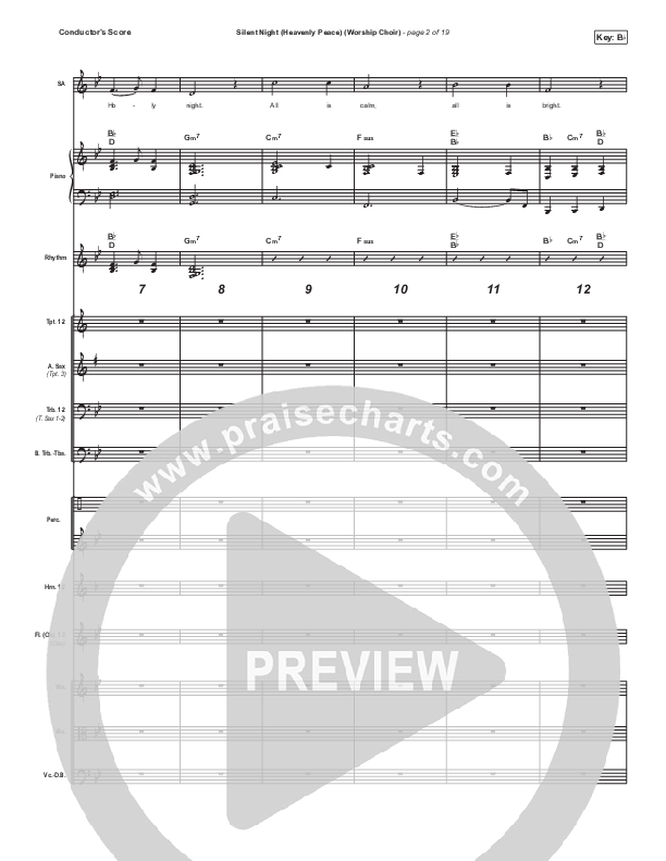 Silent Night (Heavenly Peace) (Choral Anthem SATB) Conductor's Score (Arr. Luke Gambill / We The Kingdom / Dante Bowe / Maverick City Music)