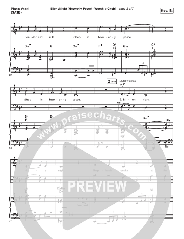 Silent Night (Heavenly Peace) (Choral Anthem SATB) Piano/Vocal (SATB) (Arr. Luke Gambill / We The Kingdom / Dante Bowe / Maverick City Music)