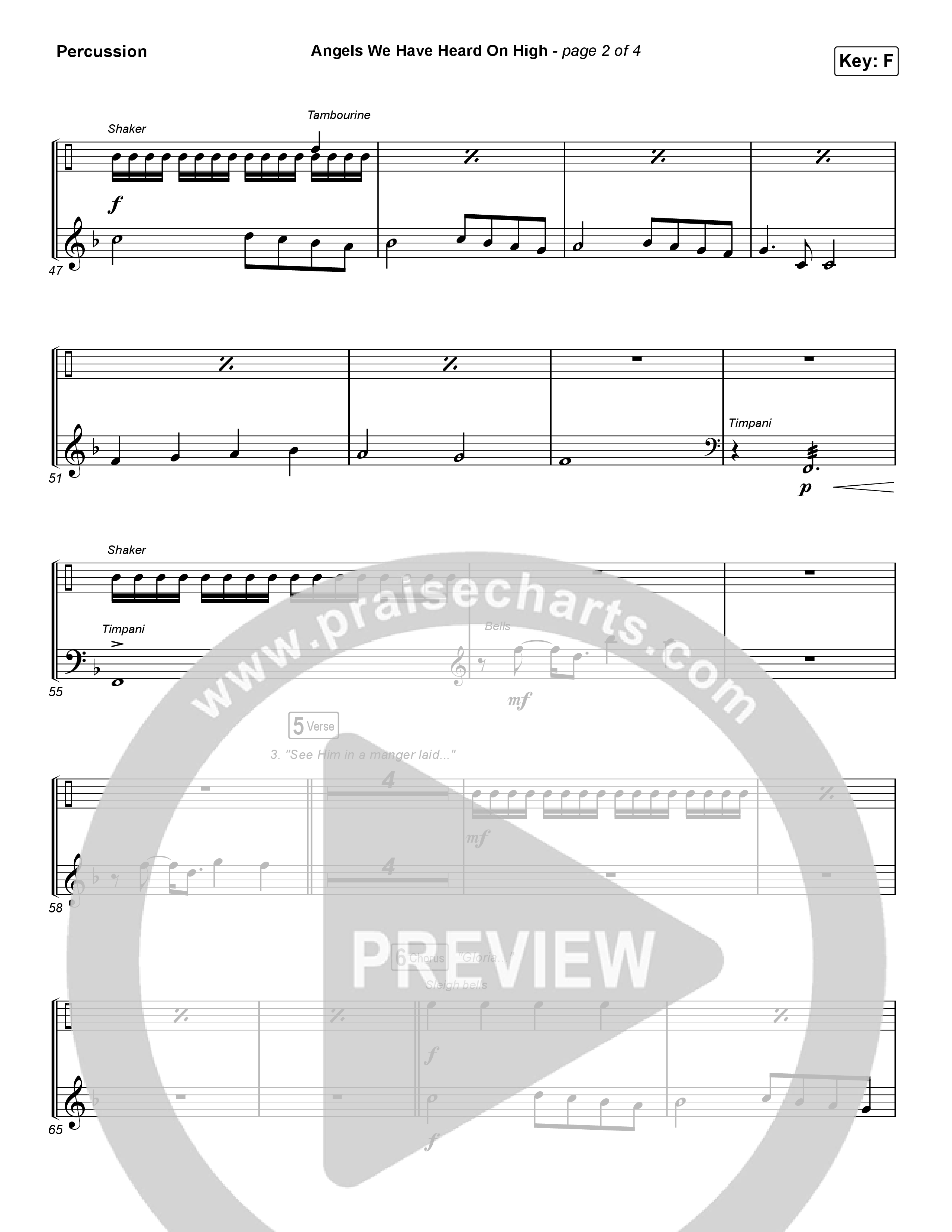 Angels We Have Heard On High (Choral Anthem SATB) Percussion (Arr. Luke Gambill / for KING & COUNTRY)