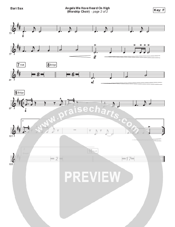 Angels We Have Heard On High (Choral Anthem SATB) Bari Sax (Arr. Luke Gambill / for KING & COUNTRY)