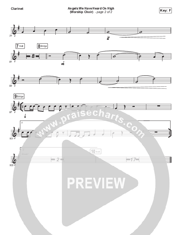Angels We Have Heard On High (Choral Anthem SATB) Clarinet (Arr. Luke Gambill / for KING & COUNTRY)