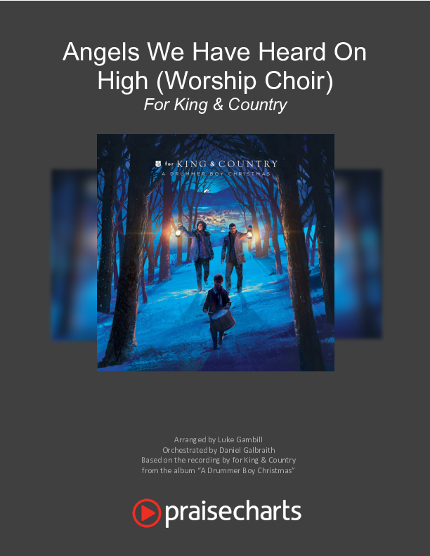 Angels We Have Heard On High (Choral Anthem SATB) Cover Sheet (Arr. Luke Gambill / for KING & COUNTRY)