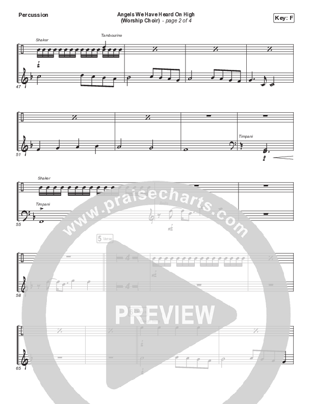 Angels We Have Heard On High (Choral Anthem SATB) Percussion (Arr. Luke Gambill / for KING & COUNTRY)