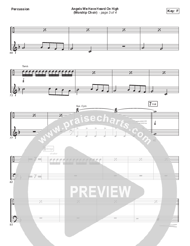 Angels We Have Heard On High (Choral Anthem SATB) Percussion (Arr. Luke Gambill / for KING & COUNTRY)