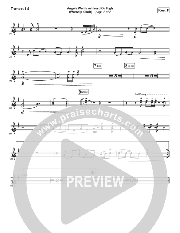 Angels We Have Heard On High (Choral Anthem SATB) Trumpet 1,2 (Arr. Luke Gambill / for KING & COUNTRY)