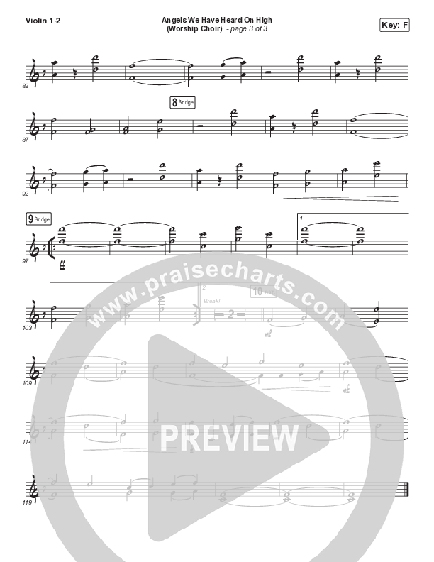 Angels We Have Heard On High (Choral Anthem SATB) Violin 1/2 (Arr. Luke Gambill / for KING & COUNTRY)