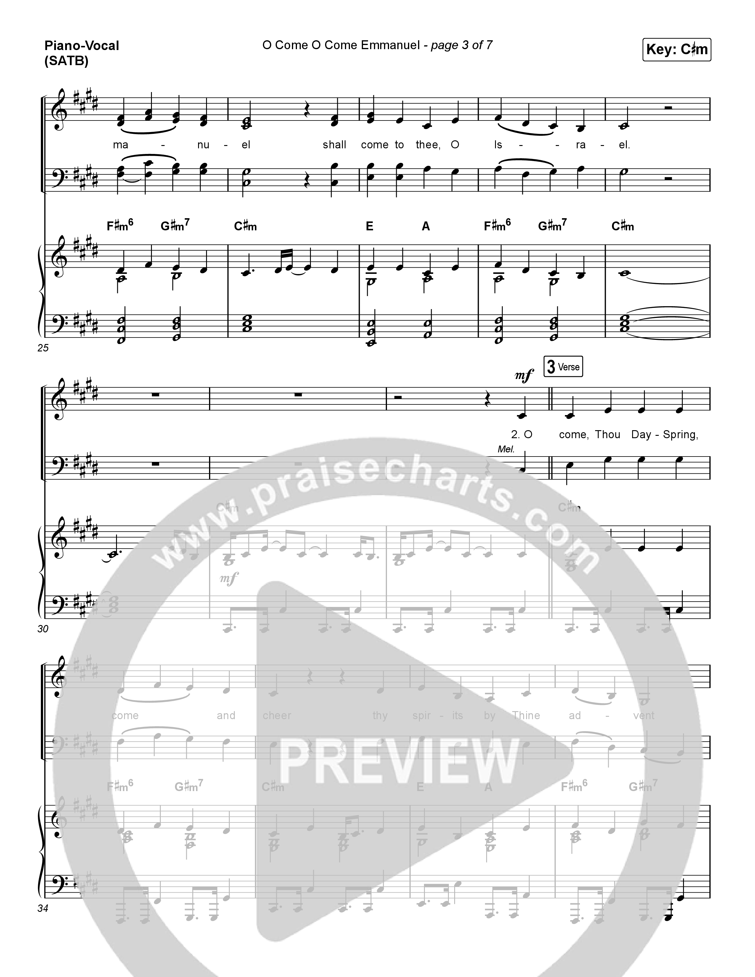 O Come O Come Emmanuel (Choral Anthem SATB) Piano/Vocal (SATB) (Chris Tomlin / Arr. Luke Gambill)