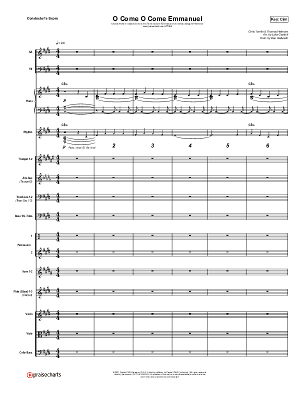 O Come O Come Emmanuel (Choral Anthem SATB) Orchestration (Chris Tomlin / Arr. Luke Gambill)