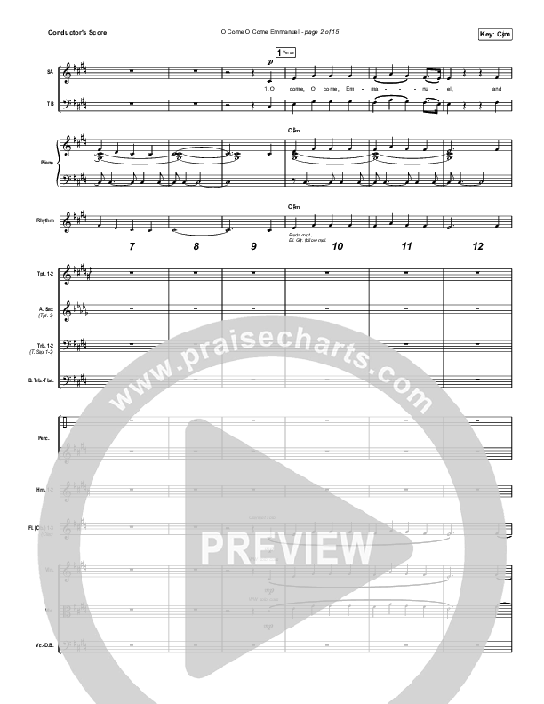 O Come O Come Emmanuel (Choral Anthem SATB) Orchestration (Chris Tomlin / Arr. Luke Gambill)