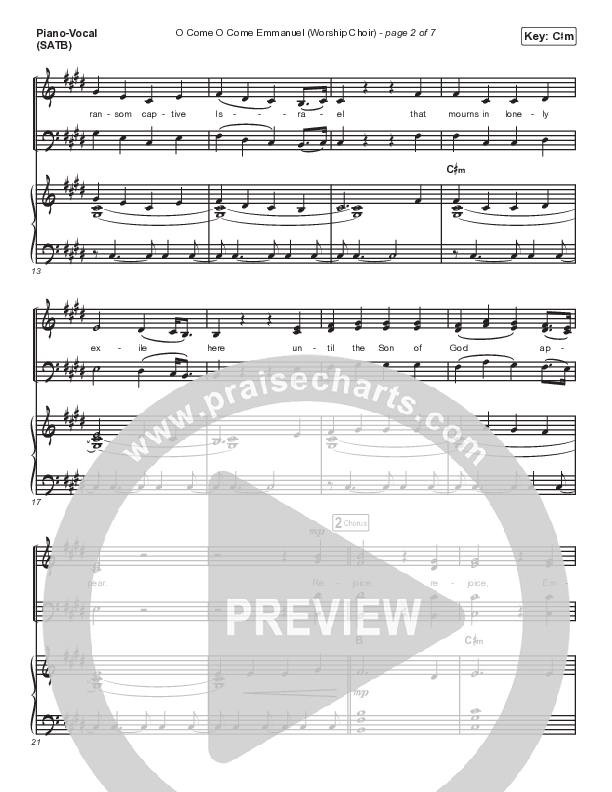 O Come O Come Emmanuel (Choral Anthem SATB) Piano/Vocal Pack (Chris Tomlin / Arr. Luke Gambill)