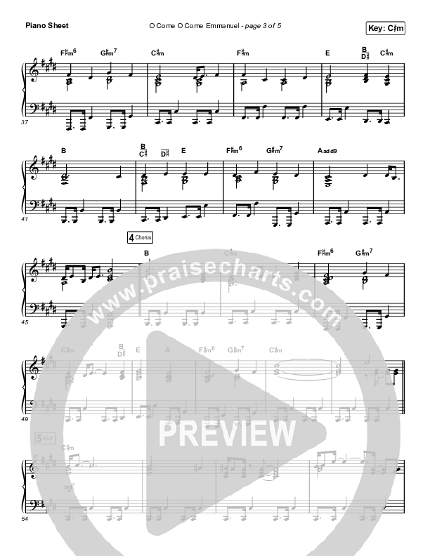 O Come O Come Emmanuel (Choral Anthem SATB) Piano Sheet (Chris Tomlin / Arr. Luke Gambill)