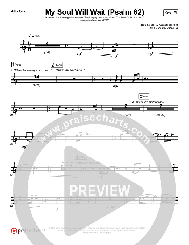 My Soul Will Wait (Psalm 62) Alto Sax (Sovereign Grace)