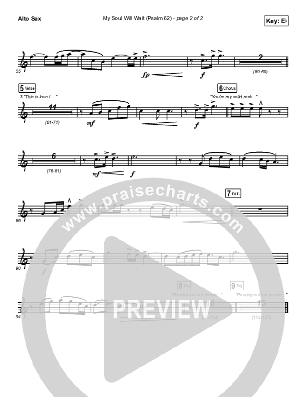 My Soul Will Wait (Psalm 62) Alto Sax (Sovereign Grace)