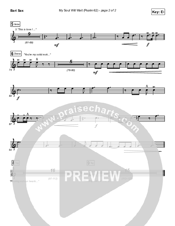 My Soul Will Wait (Psalm 62) Bari Sax (Sovereign Grace)