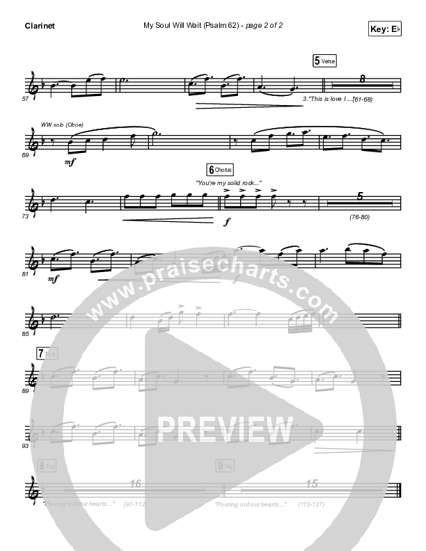 My Soul Will Wait (Psalm 62) Clarinet (Sovereign Grace)