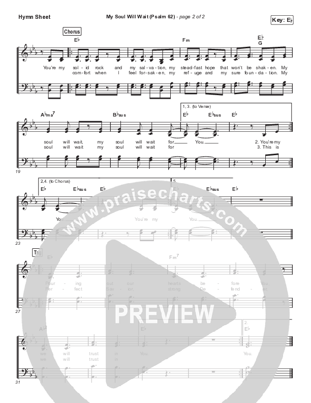 My Soul Will Wait (Psalm 62) Hymn Sheet (Sovereign Grace)