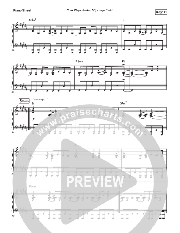 Your Ways (Isaiah 55) Piano Sheet (Shane & Shane / Kingdom Kids)