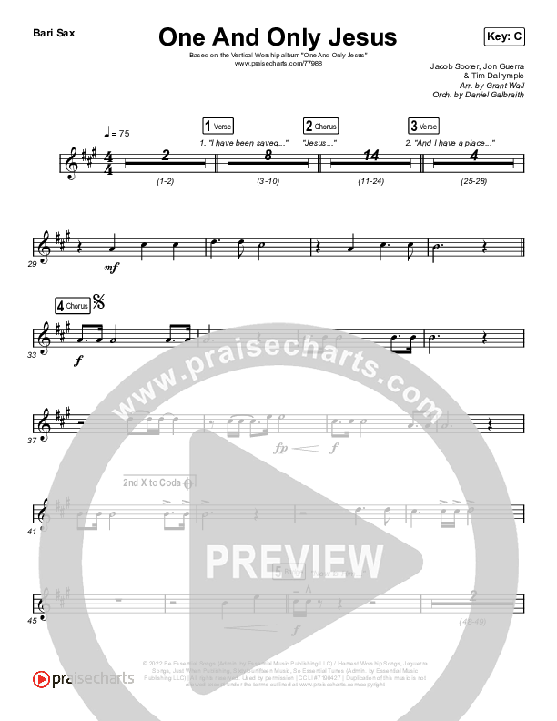 One And Only Jesus Bari Sax (Vertical Worship)