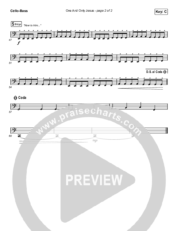 One And Only Jesus Cello/Bass (Vertical Worship)