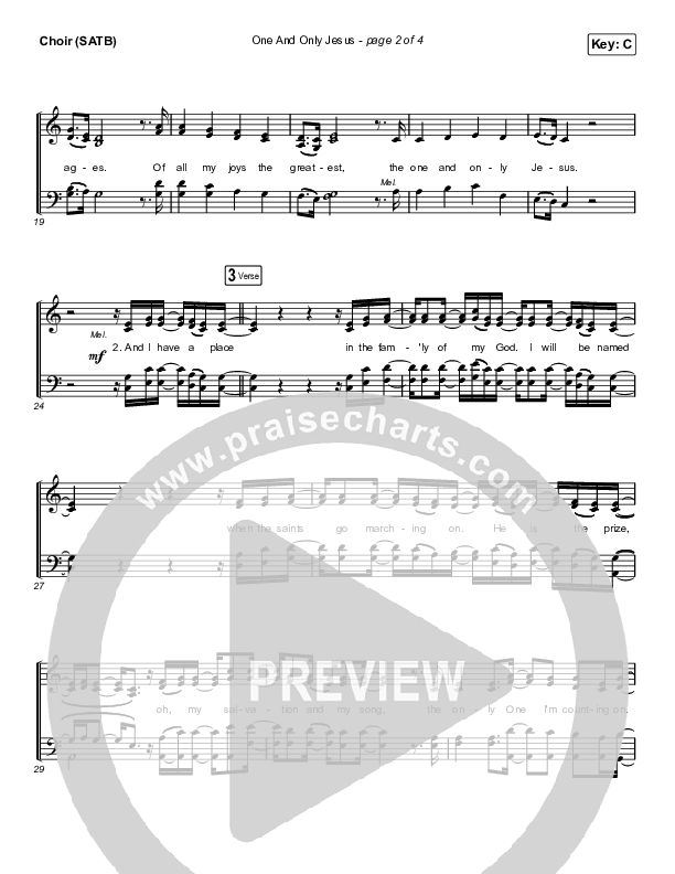 One And Only Jesus Choir Sheet (SATB) (Vertical Worship)