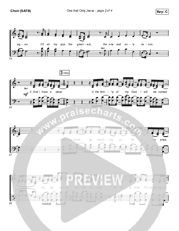 One And Only Jesus Choir Sheet (SATB) (Vertical Worship)