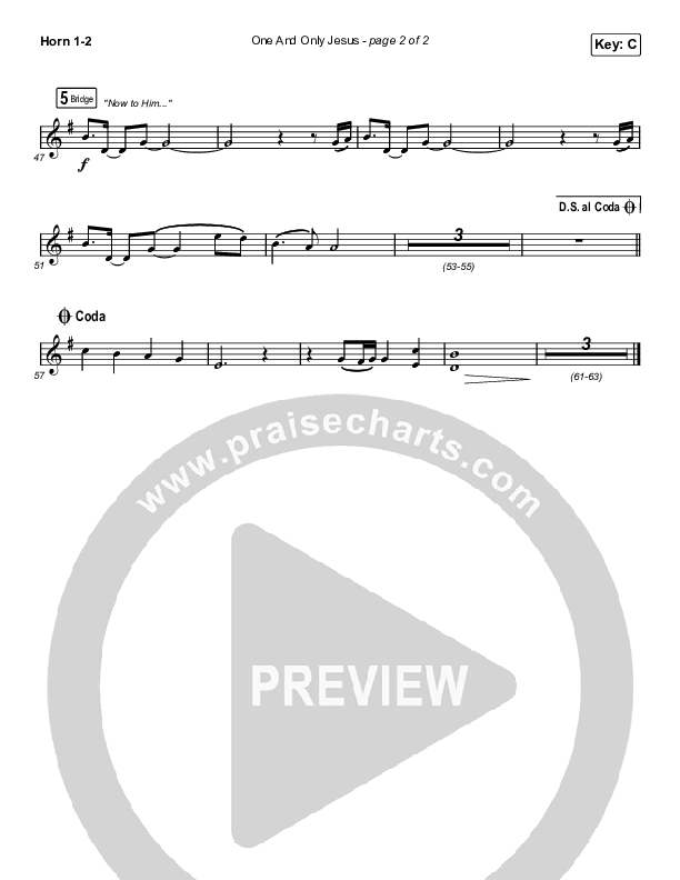 One And Only Jesus French Horn 1/2 (Vertical Worship)