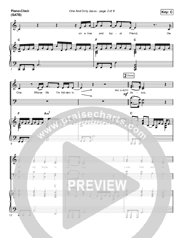 One And Only Jesus Piano/Vocal Pack (Vertical Worship)