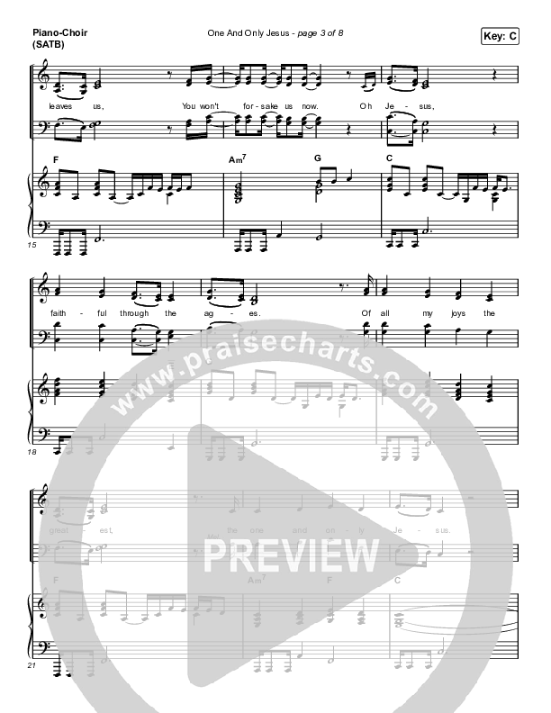 One And Only Jesus Piano/Vocal (SATB) (Vertical Worship)