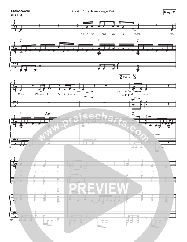 One And Only Jesus Piano/Vocal (SATB) (Vertical Worship)