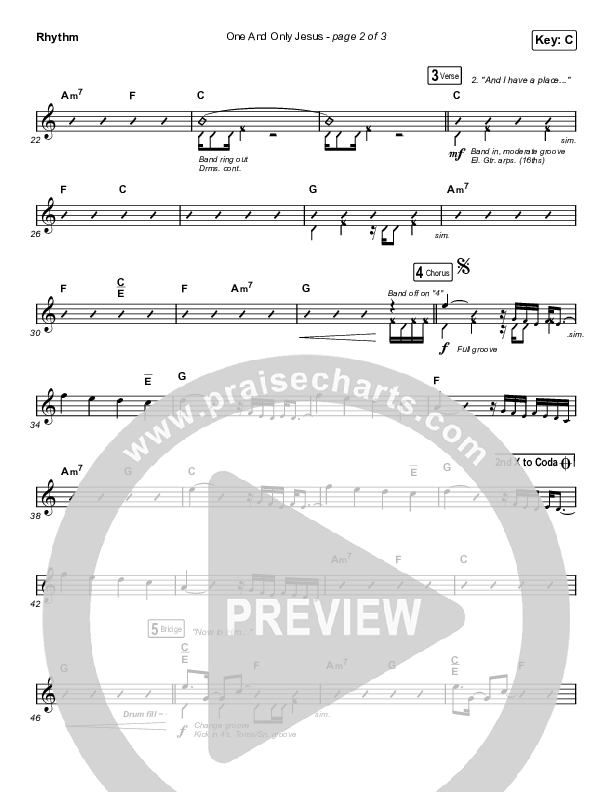 One And Only Jesus Rhythm Chart (Vertical Worship)