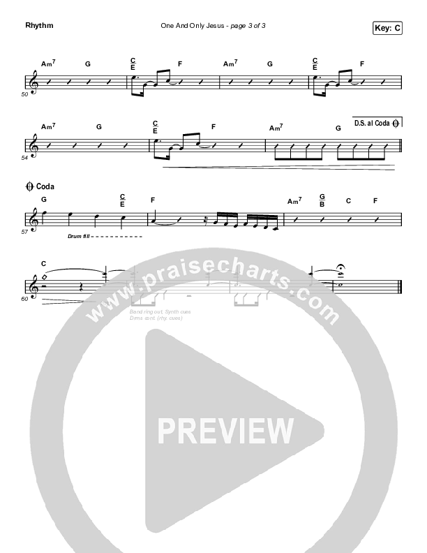 One And Only Jesus Rhythm Chart (Vertical Worship)