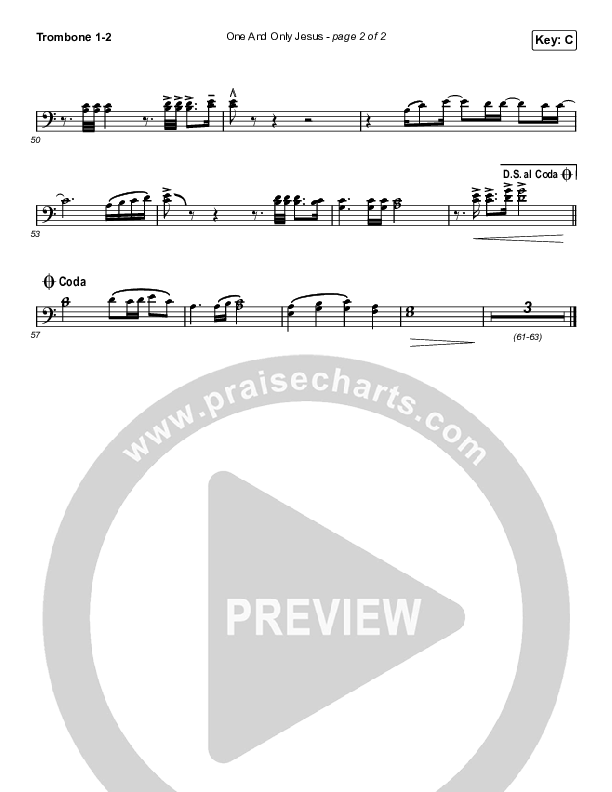 One And Only Jesus Trombone 1/2 (Vertical Worship)