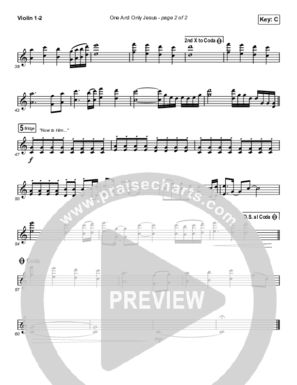 One And Only Jesus Violin 1/2 (Vertical Worship)